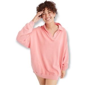 Aerie Happy Henley Everyday Polo Sweatshirt